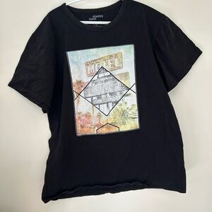 Black Graphic Relaxed Short Sleeve Tee